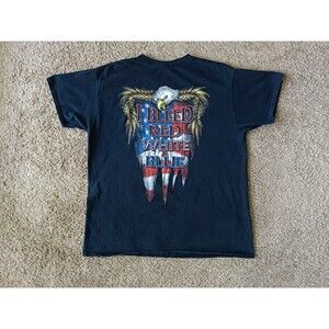 Cowboy Western Eagle T-Shirt Men's Large Black Short Sleeve